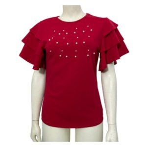 015. NEW!! Ruffle sleeve blouse, size: M